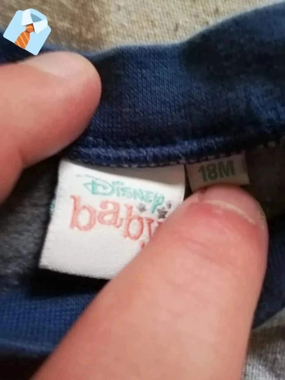 Disney Baby Sweat Bébé 18 Mois Gris Bleu Marine Mickey Bon état – photo 3